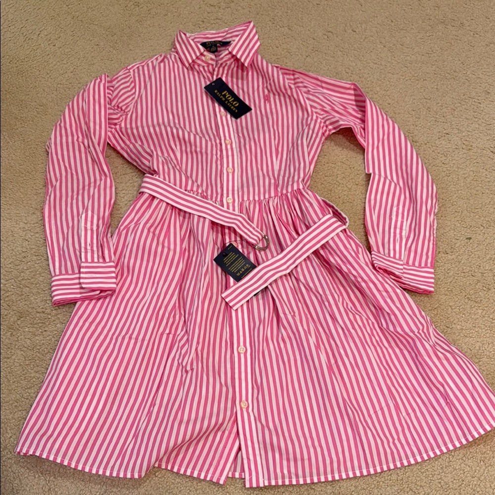 Ralph Lauren Pink and White Striped Dress